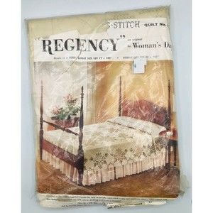 Vintage Bucilla Regency Jiffy Cross Stitch Double size quilt